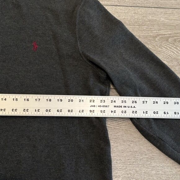 Polo Ralph Lauren Sweater Mens Large Gray 1/4 Zip Pony Logo Casual - Picture 6 of 9